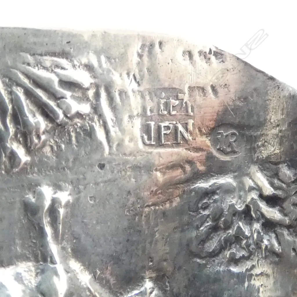 DUTCH SILVER TEA CADDY SCOOP farmyard scene embossed bowl, windmill form handle w. revolving blades 20gms Image 1++