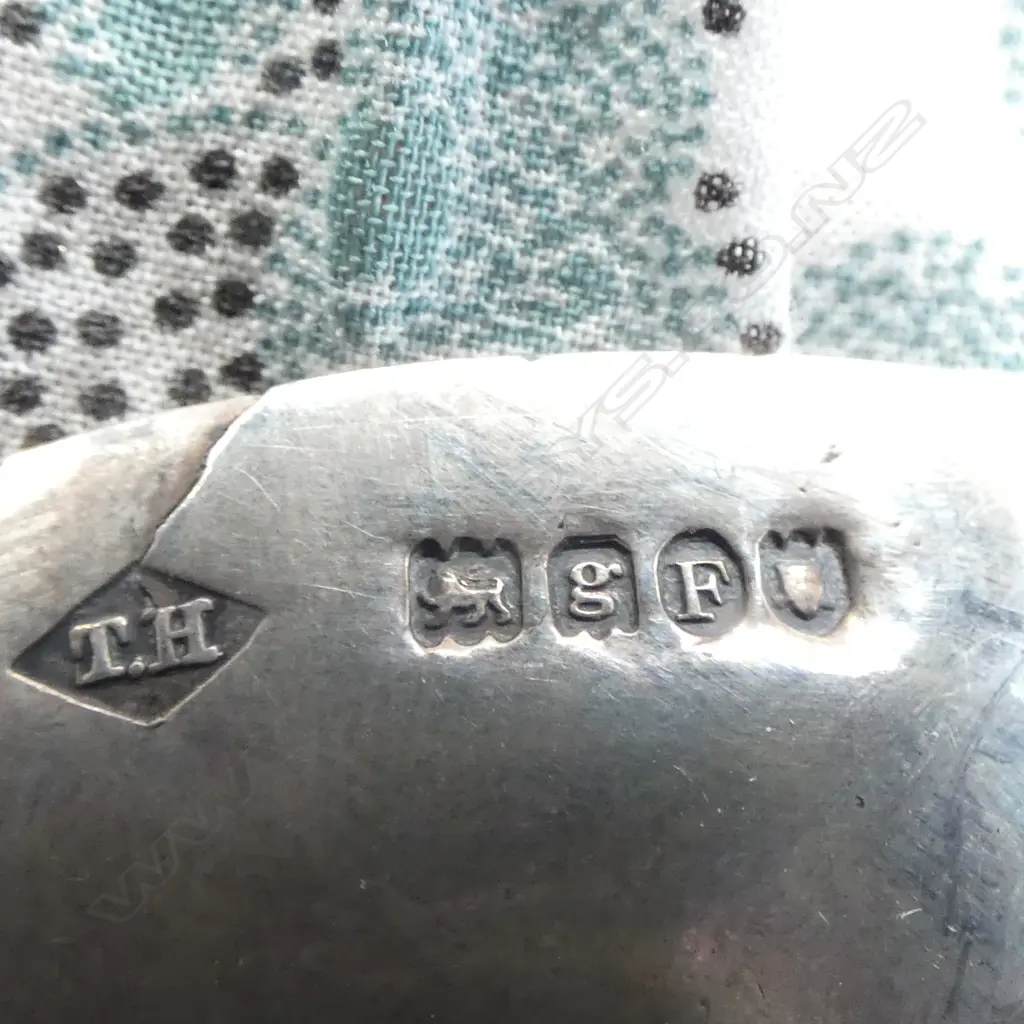 SCANDANAVIAN? STG SILVER KNIGHT & SERPENT TEA CADDY SPOON bowl engraved 1578, ENGLISH HALLMARKS w. 'F' IMPORT MARK 36gms Image 1++