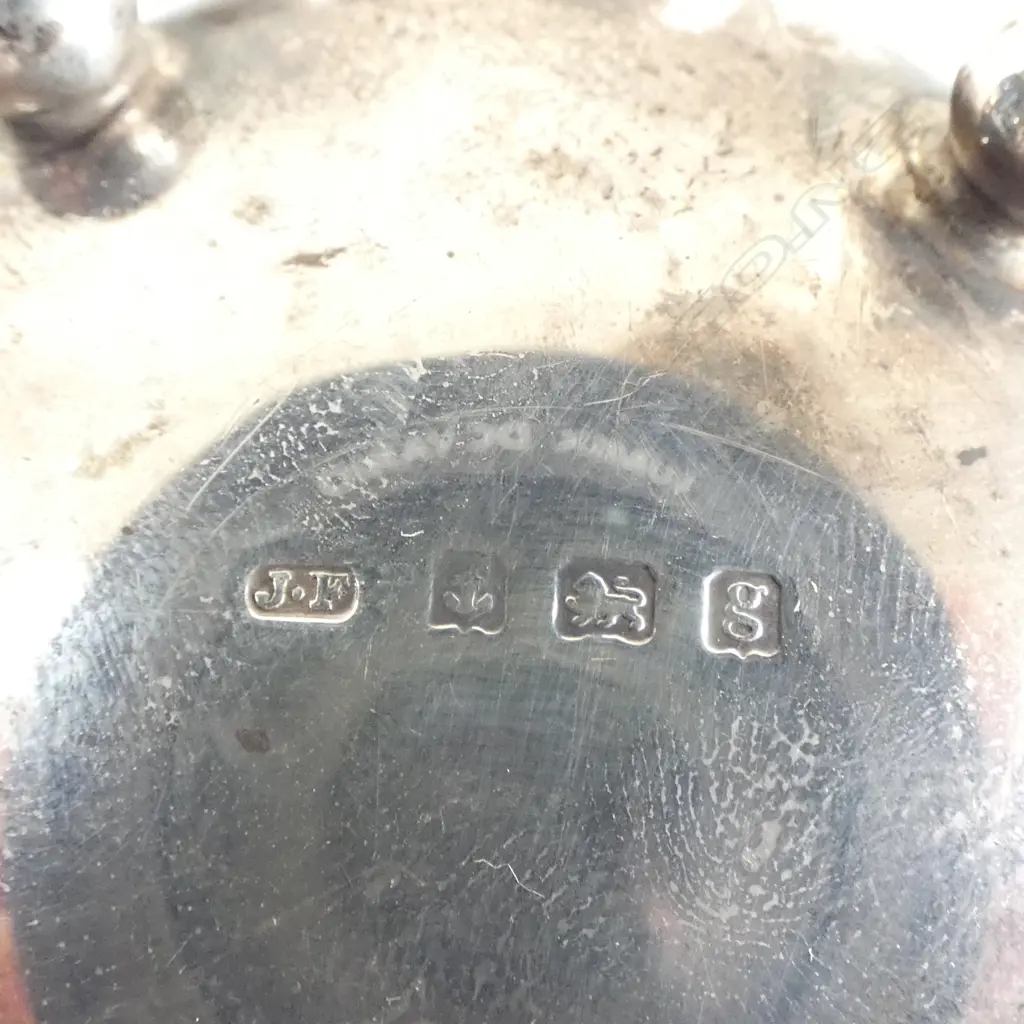 STG SILVER ART NOUVEAU 3 PCE CONDIMENT SET, JAMES FENTON, BIRMINGHAM 1906,147gms Image 1++