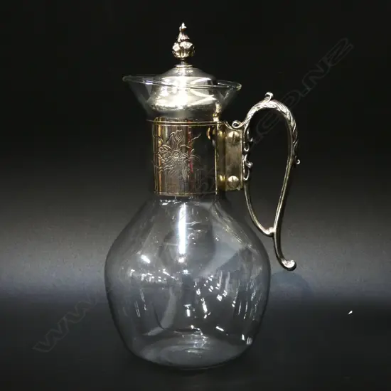 CLARET JUG SILVER PLATE FITTINGS  H.280mm