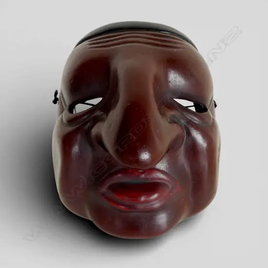 VINTAGE JAPANESE NINOMAI MASK for Bugaku dance, signed