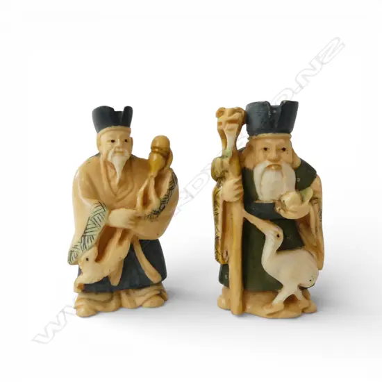 TWO SIGNED IVORY NETSUKE