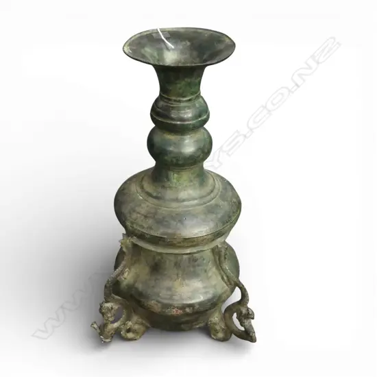 ORIENTAL BRONZE DRAGON VASE tripod base H.540mm