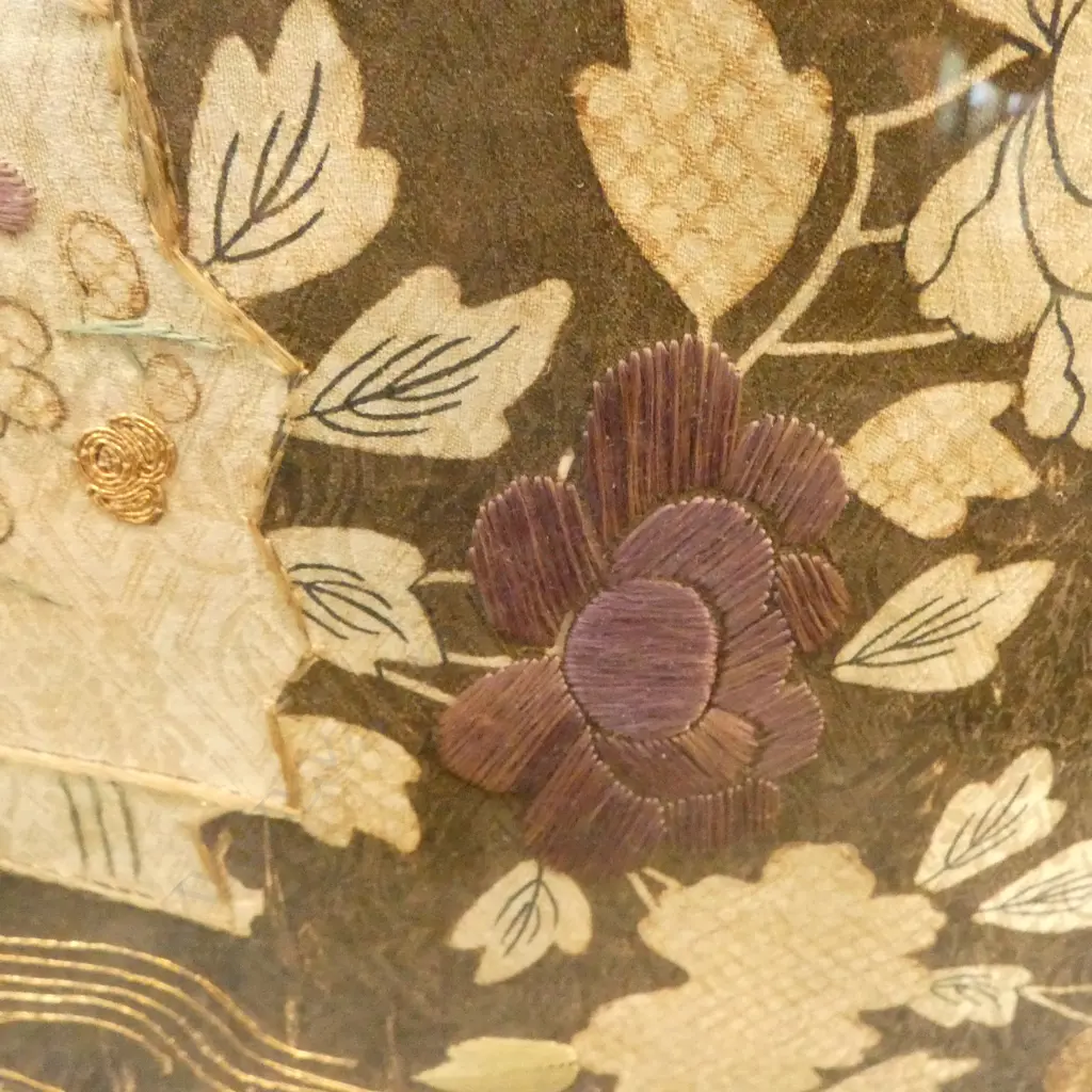 FRAMED ORIENTAL EMBROIDERY EX JOHN PERRY ESTATE 250x325mm  Image 1++