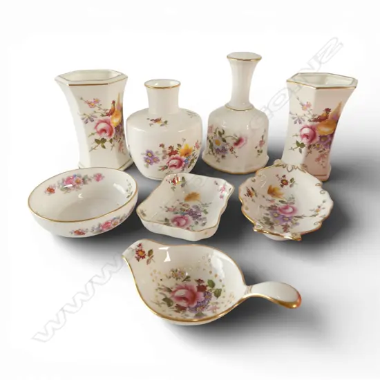 8 ASST PIECES OF ROYAL CROWN DERBY TALLEST140 MM