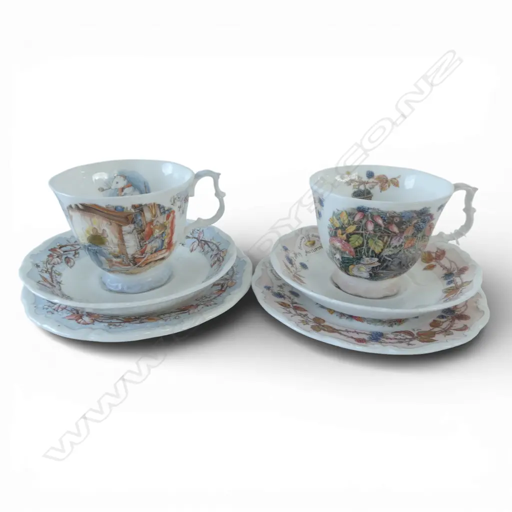 2 ROYAL DOULTON TRIOS 'WINTER' by JILL BARKLEM Image 1++
