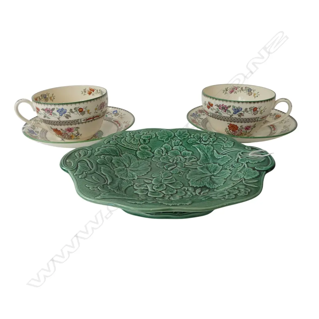 WEDGWOOD FOOTED GREENLEAF DISH DIA300MM & 2 SPODE LARGE SIZE C/SS Image 1++