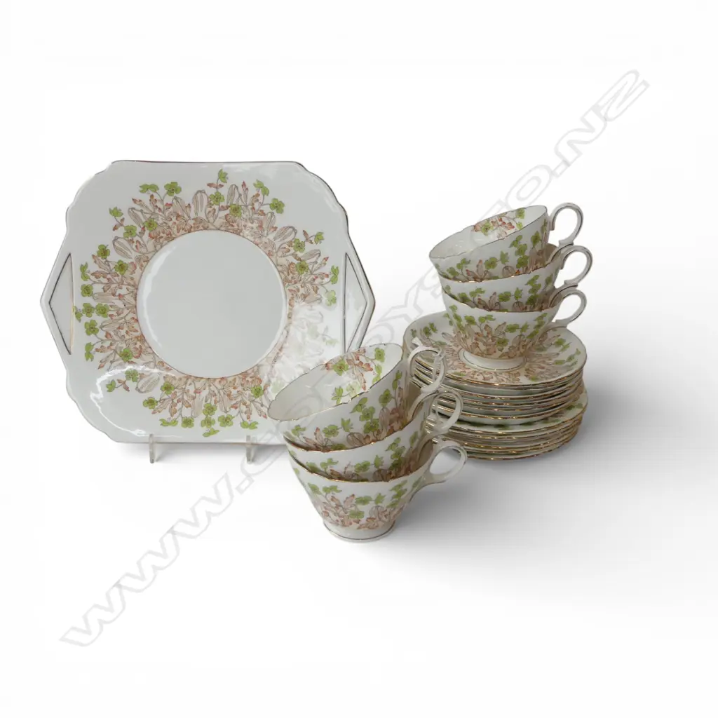 SHELLEY CHINA TEASET CAKE PLATE 6CSPS HEDGEROW PAT Image 1++