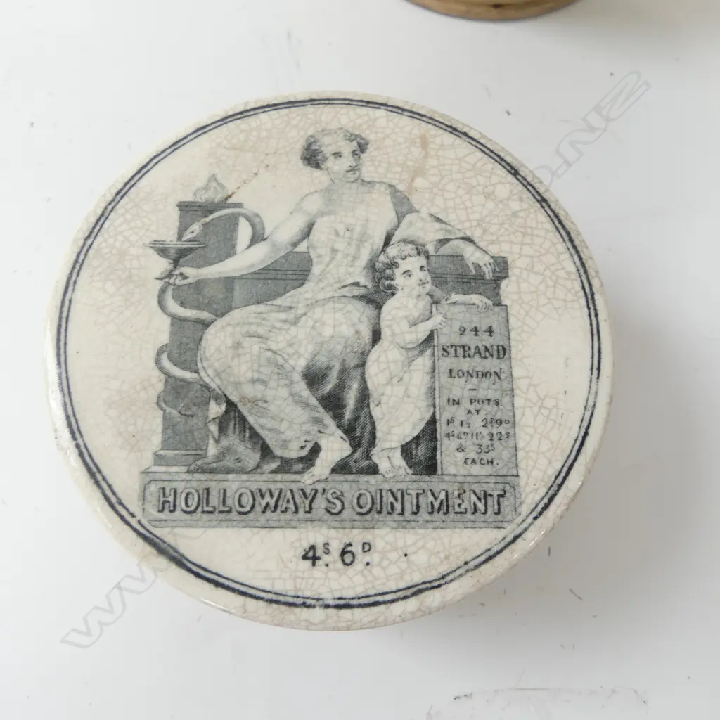 2 ANTIQUE HOLLOWAY'S OINTMENT PASTE POTS Dia.980mm Image 1++