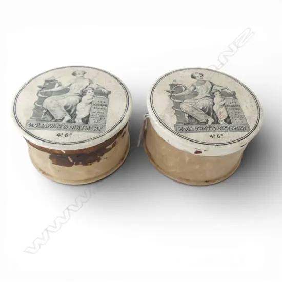 2 ANTIQUE HOLLOWAY'S OINTMENT PASTE POTS Dia.980mm