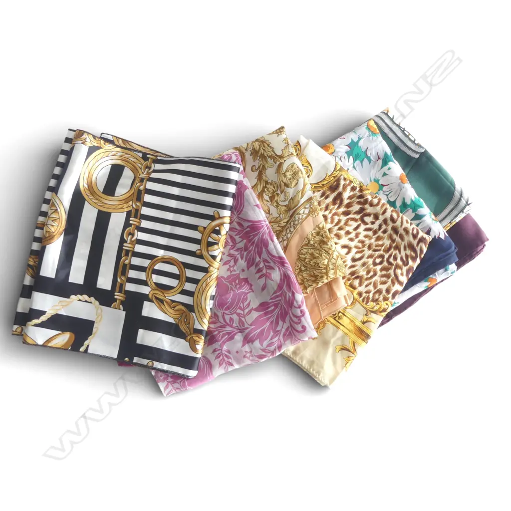 6 SILK SCARVES INCLDS Andre Luciano & Bellodgia de Caron Paris Image 1++