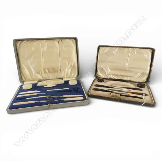 2 ART DECO MANICURE SETS some pces missing