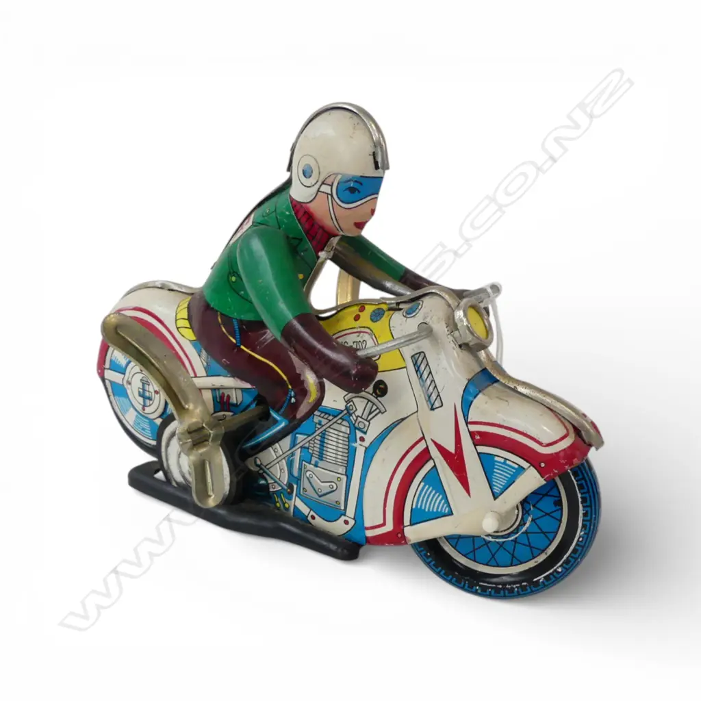 TIN MOTORCYCLIST TOY L.180mm Image 1++