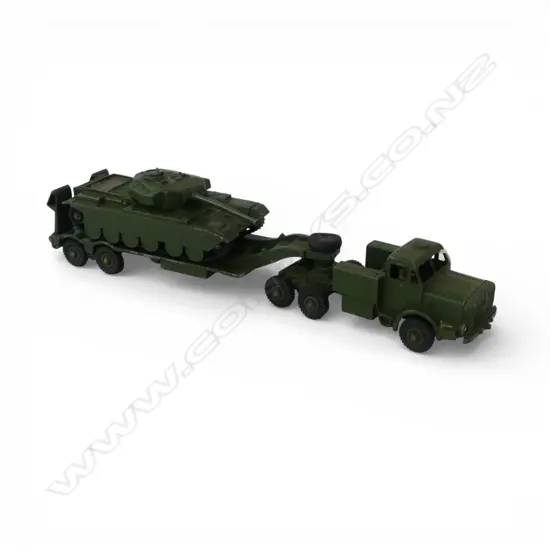 DINKY TOY  MILITRAY TANK MOVING TRUCK & TRAILER WITH TANK
