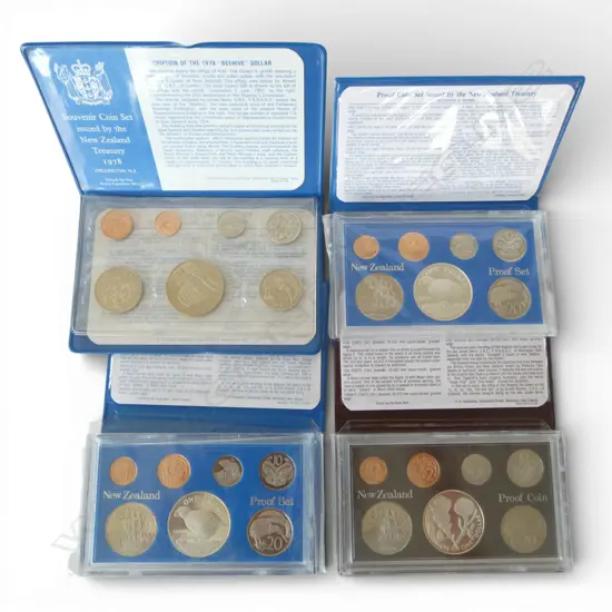 FOUR NZ PROOF COIN SETS 1982/1981/1982/1978