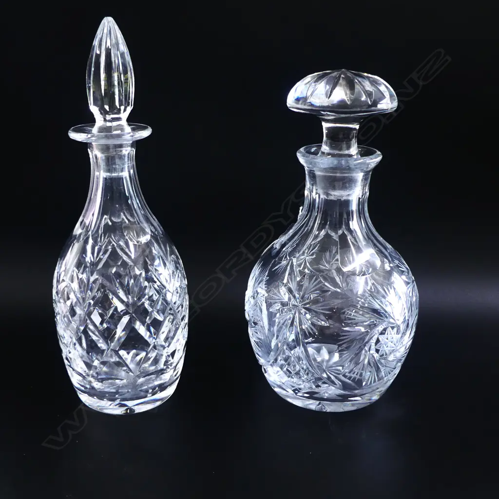 2 CRYSTAL DECANTERS H300 TALLEST Image 1++