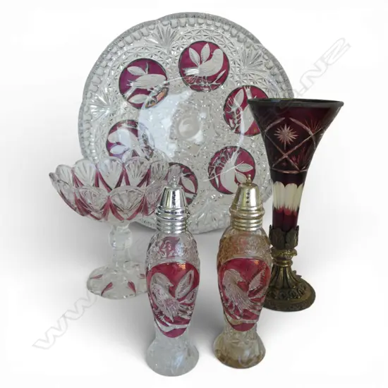 5 PCES FLASHED CRYSTAL/GLASS Dia.330mm