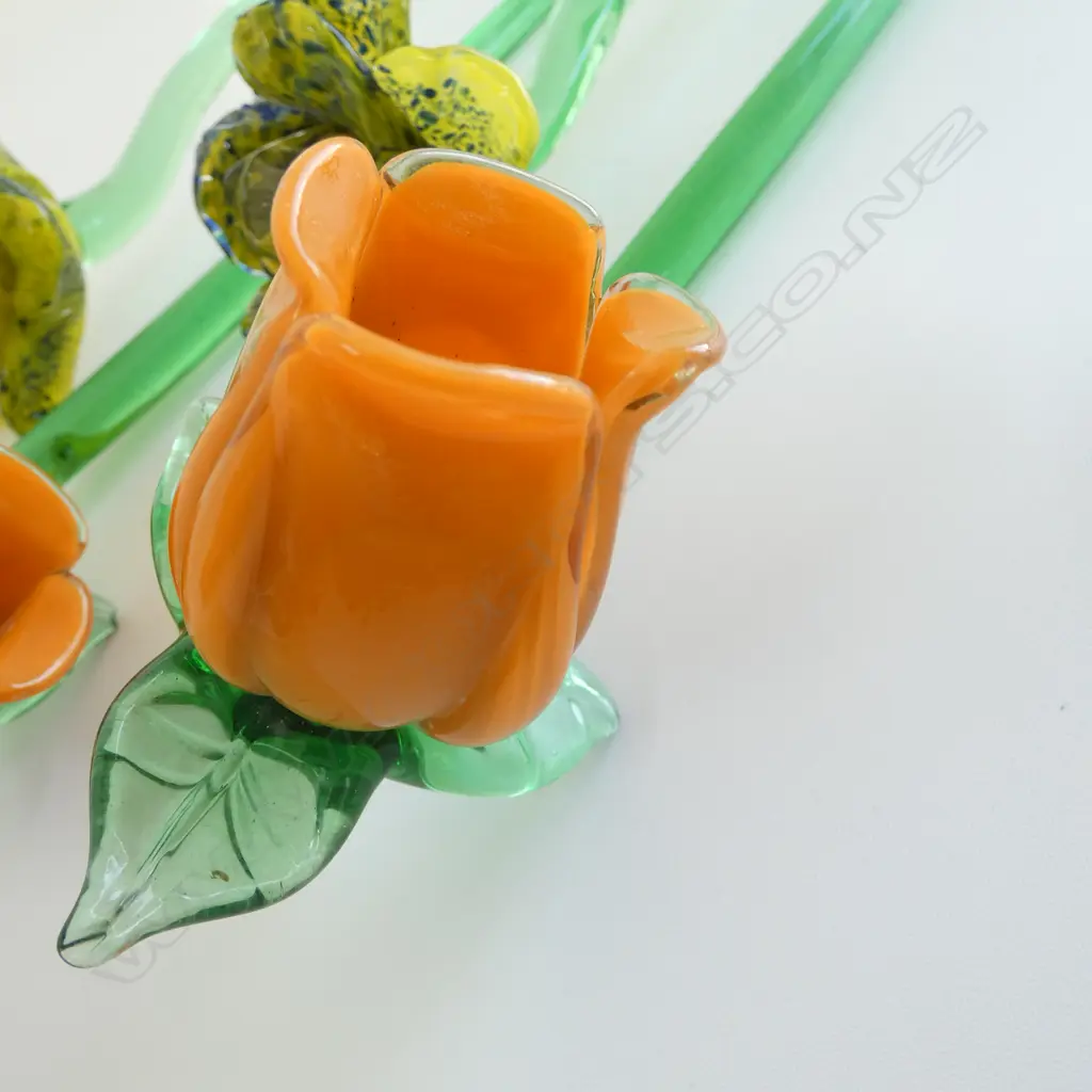 4 ART GLASS FLOWERS L.490mm Image 1++