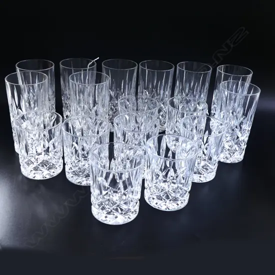 9 NACHTMANN WATER GLASSES & 8 WHISKEY GLASSES