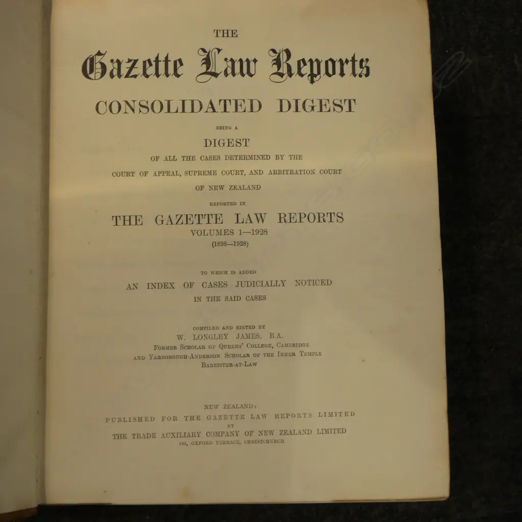THE GAZETTE LAW REPORTS - DIECAST OF CASES 1898 - 1928 Image 1++