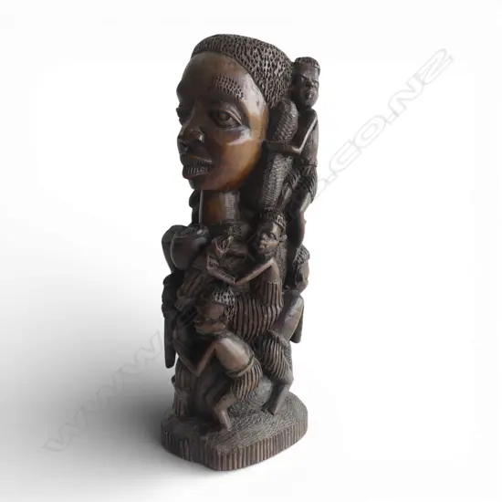 AFRICAN CARVED HARDWOOD FIGURE GROUP H.330mm