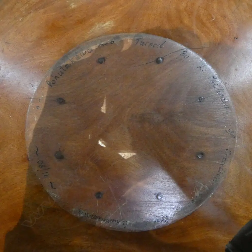 LARGE NZ POHUTAKAWA TURNED WOOD BOWL DIA470MM Image 1++