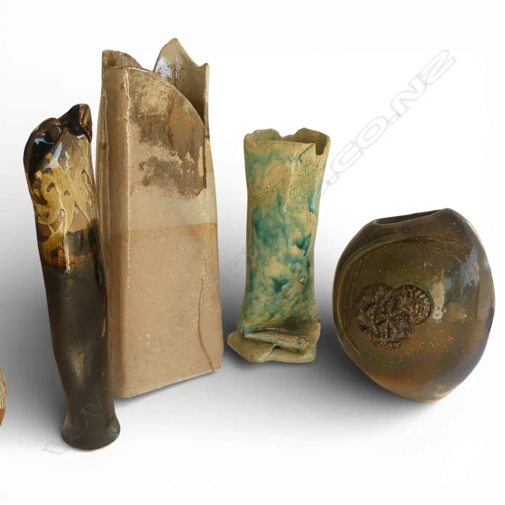 4 STUDIO POTTERY VASES H.480mm Image 1++