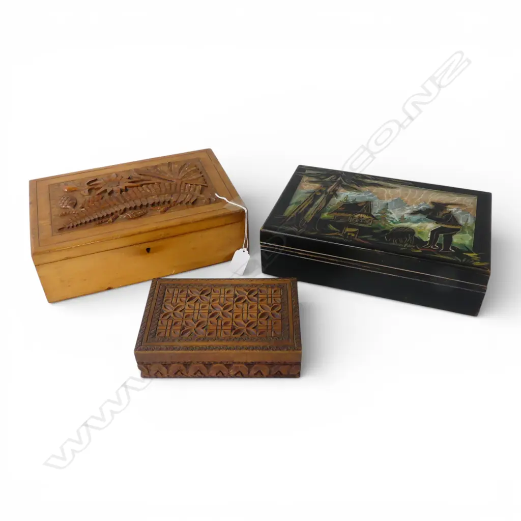 3 WOODEN BOXES W.280mm Image 1++