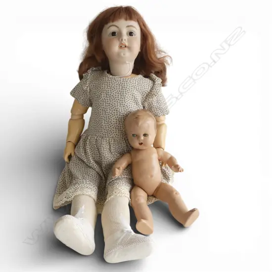 LG VINTAGE DOLLS BODY w. LATER REPRODUCTION HEAD + PEDIGREE DOLL