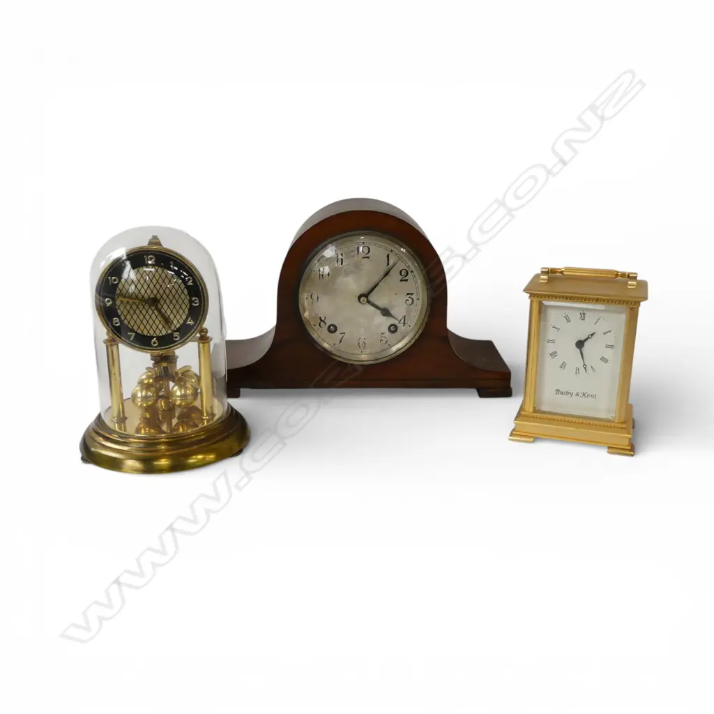 3 CLOCKS; CARRIAGE, DOME & MANTLE H.185mm Image 1++