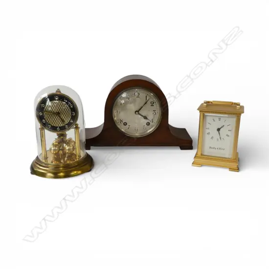 3 CLOCKS; CARRIAGE, DOME & MANTLE H.185mm