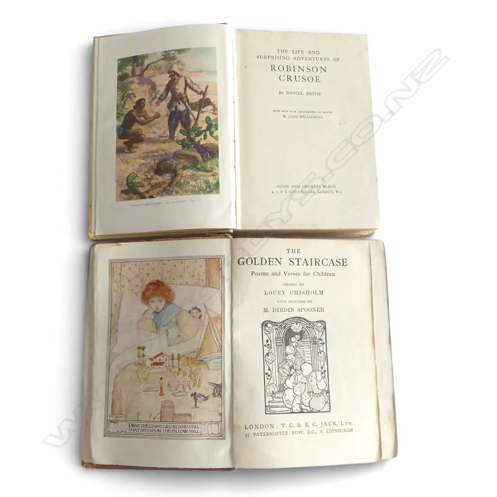ROBINSON CRUSOE & THE GOLDEN STAIRS WITH ILLUSTRATIONS (DAMMAGED SPINE) Image 1++