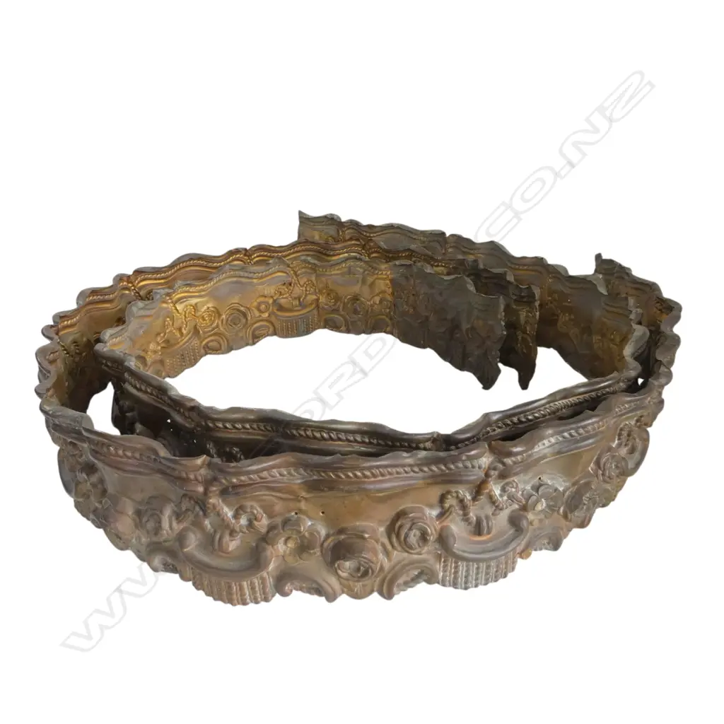 2 FRENCH MOULDED BRASS ARCHITECTURAL PANELS collected France 1900mm Image 1++