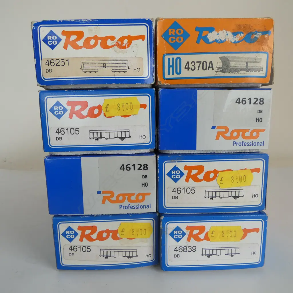 8 ASST. BOXED ROCO HO DB FREIGHT WAGONS ... Image 1++