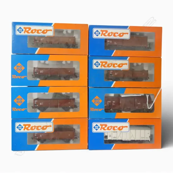 8 ASST. BOXED ROCO HO DB FREIGHT WAGONS ...