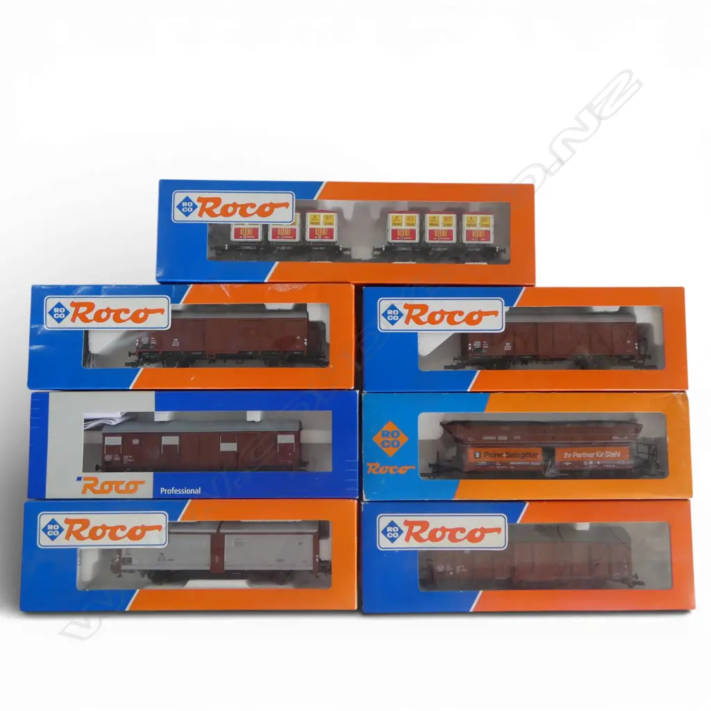 7 ASST. BOXED ROCO HO DB FREIGHT WAGONS Image 1++