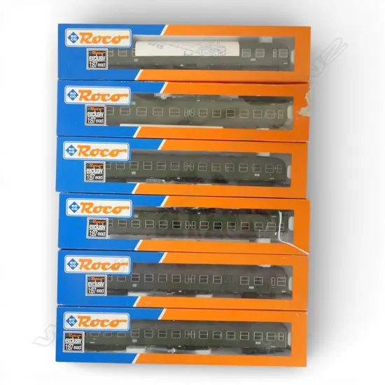 6 BOXED ROCO FAST TRAIN 2nd CLASS PASSENGER COACHES 3x 44680, 2x 44681 & 1x 44682