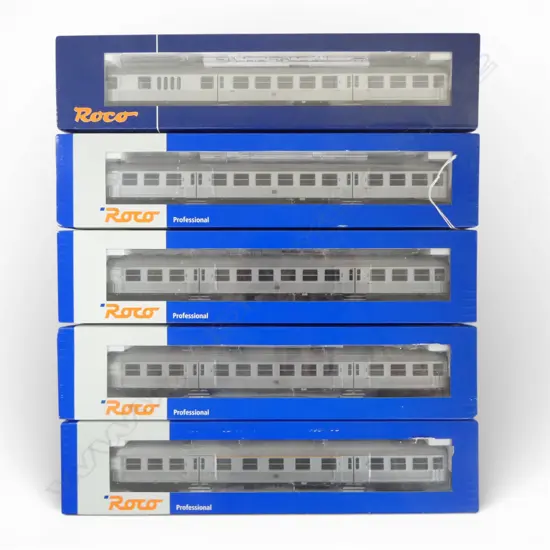 5 BOXED ROCO 2ND CLASS REGIONAL SILVERLING PASSENGER COACHES ...