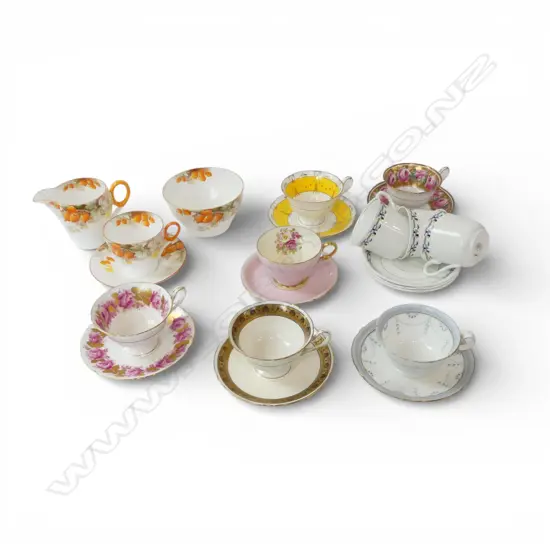 10 SHELLEY CHINA C/SS & CREAM SUGAR