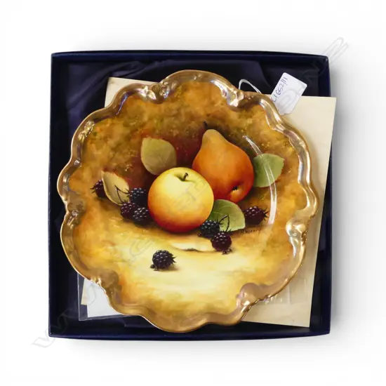 COALPORT CABINET PLATE SIGNED MALCOLM HARNETT 230mm dia, BOXED