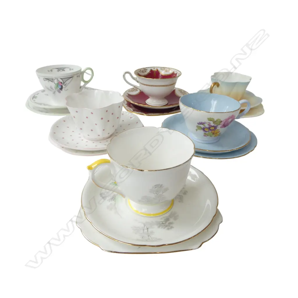 6 SHELLEY CHINA CSPS MIXED PATS Image 1++