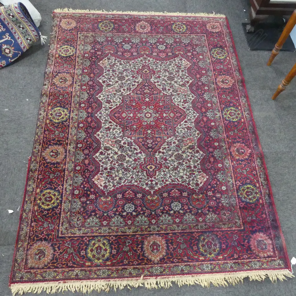 HAND KNOTTED WOOL PILE RUG, FAULTS 1950x1400mm Image 1++