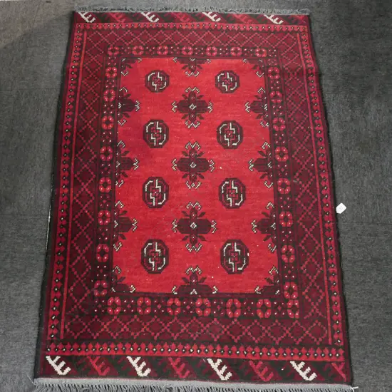HAND KNOTTED WOOL PILE RUG 1400x970mm