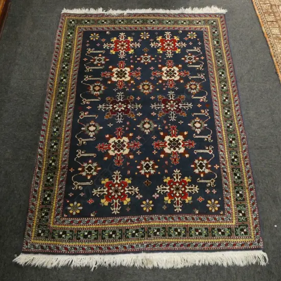 HAND KNOTTED WOOL PILE RUG 1400x1020mm