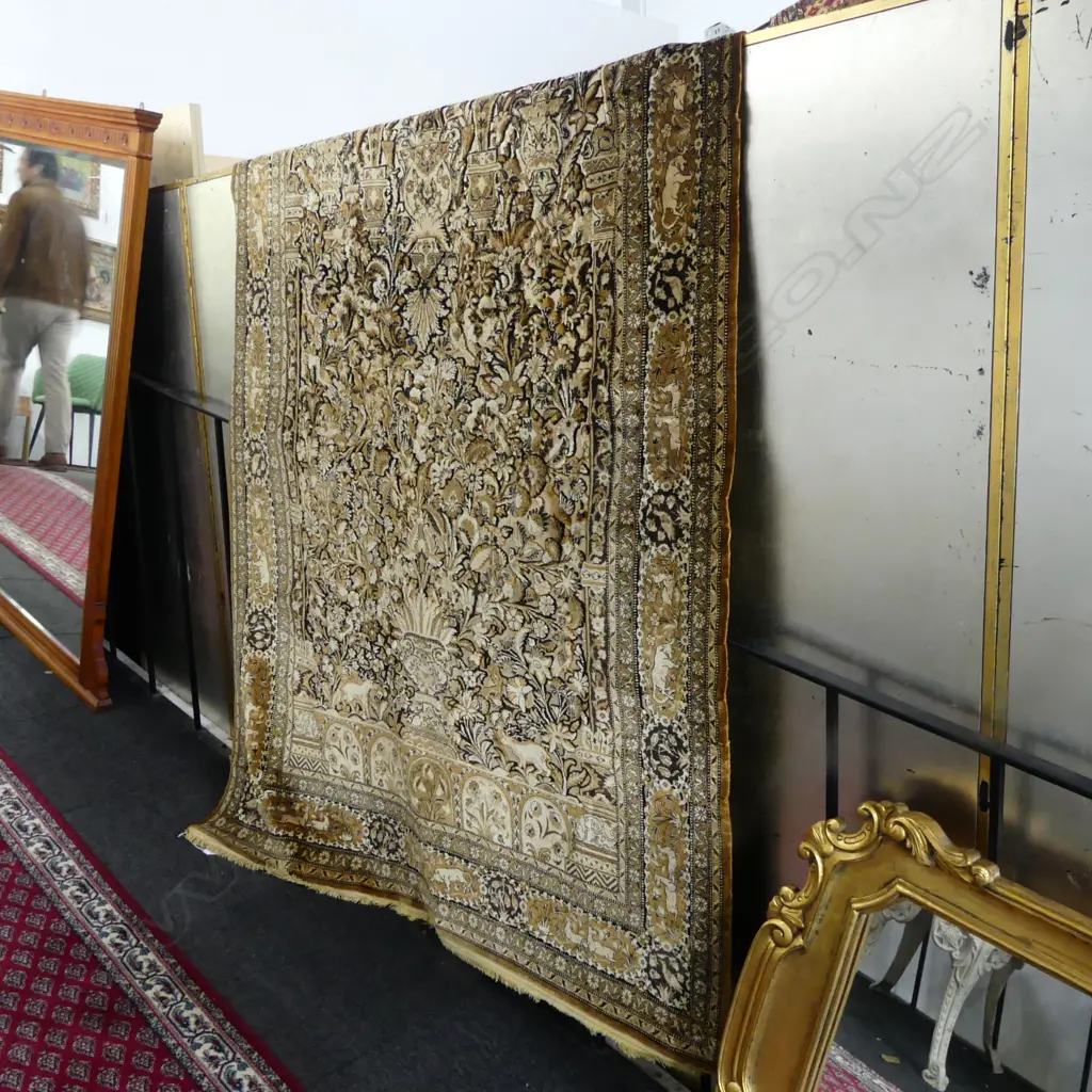 HAND KNOTTED SILK RUG 2200x1370mm FAULTED Image 1++