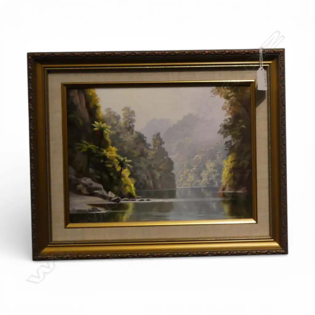 ERNEST PAPPS, WANGANUI RIVER, OIL ON BOARD, 215x290mm Image 1++