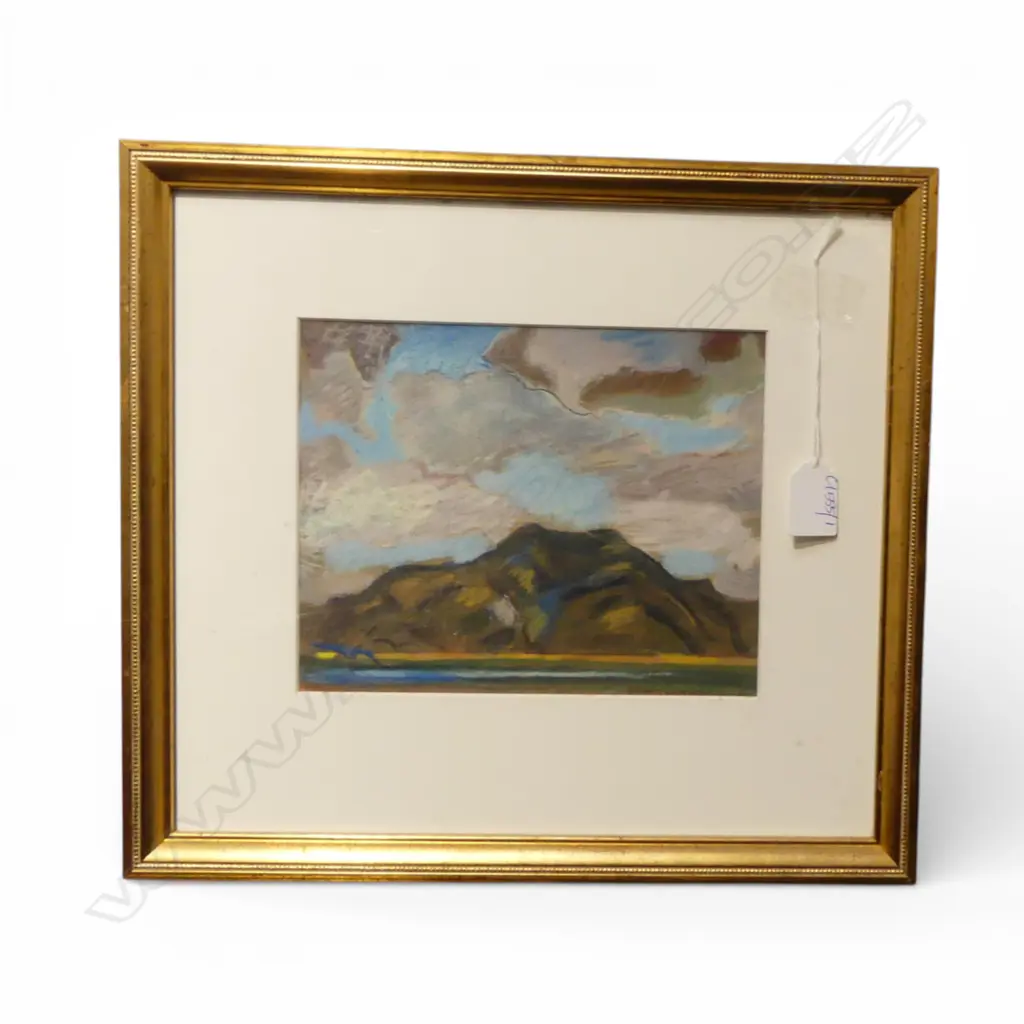 THOMAS ARTHUR MCCORMACK (NZ 1883-1973) 'SUNSET KAPITI' PASTEL ON BUFF PAPER 170x215mm Image 1++