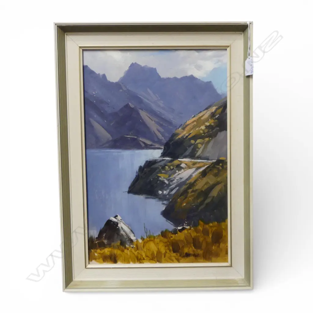 KEVYN WEBB 'LAKE WAKATIPU (LATE AFTERNOON) TOWARDS DEVILS STAIRCASE' OIL ON BOARD 445x295mm Image 1++
