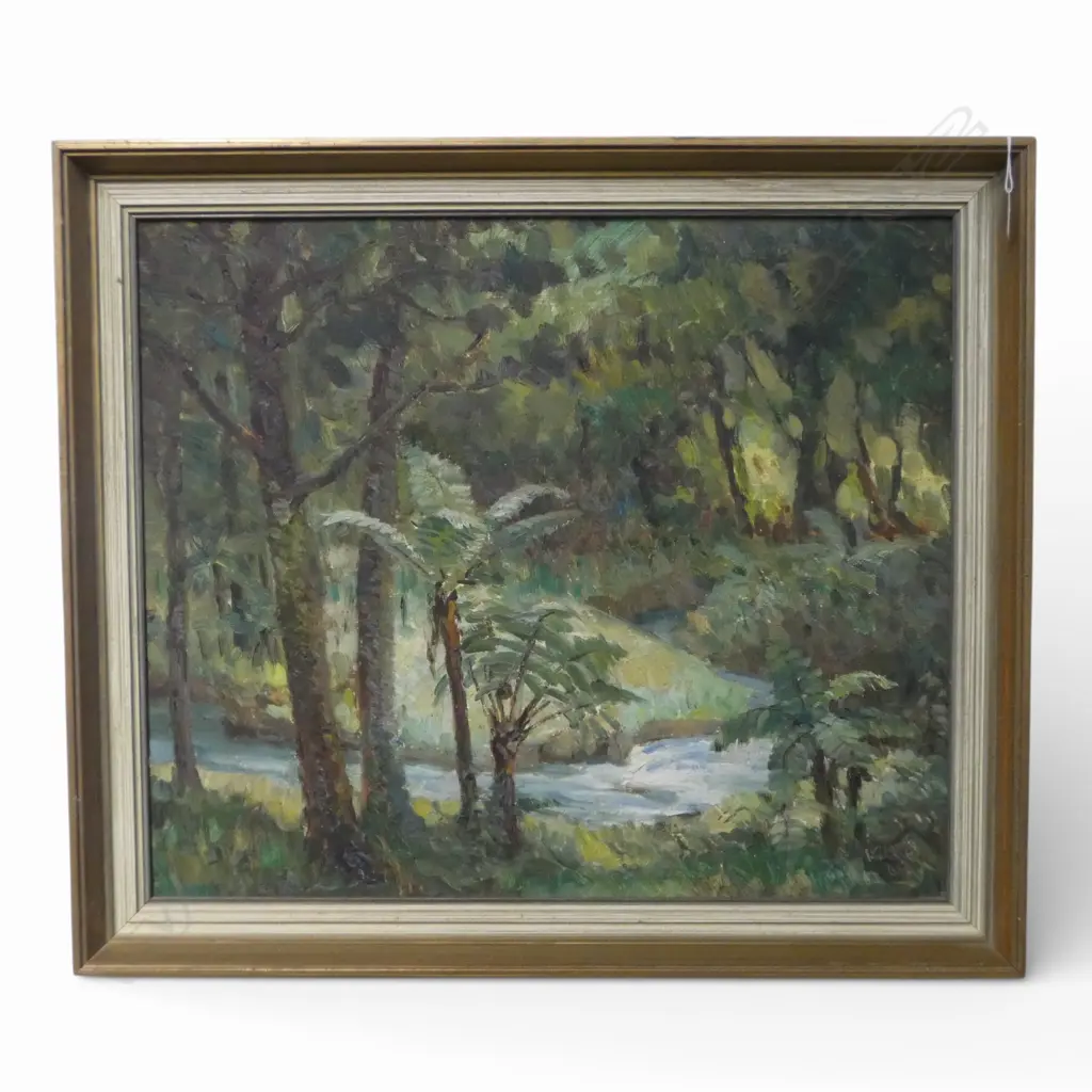 ARTIST UNKNOWN, BUSH SCENE, OIL ON BOARD 545x645mm Image 1++