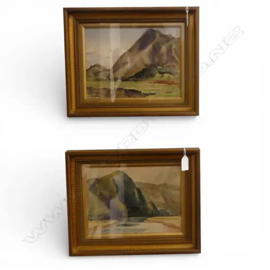 HILDA WISEMAN, 'AWA KINO VALLEY' & 'AT EAST CAPE', WATERCOLOURS (2), 190 X 245mm (EACH)